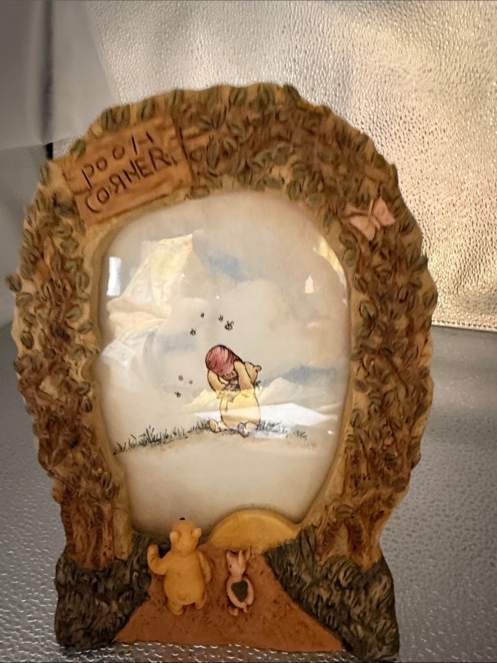 Vintage Textured Resin 3 D “Pooh Corner” Photo Frame